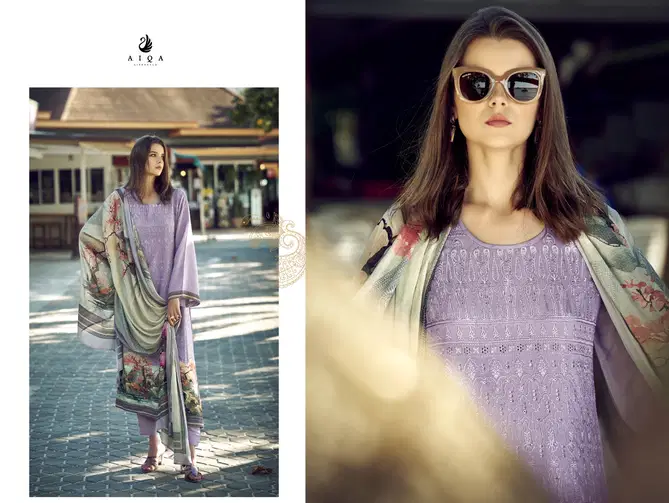 Lavender By Aiqa Fancy Work Muslin Printed Salwar Kameez Wholesale Shop In Surat